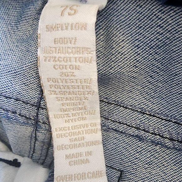 Justice Premium Jeans Blue Leopard Print Textured Velvet Size 7S Simply Low EUC - Picture 4 of 10